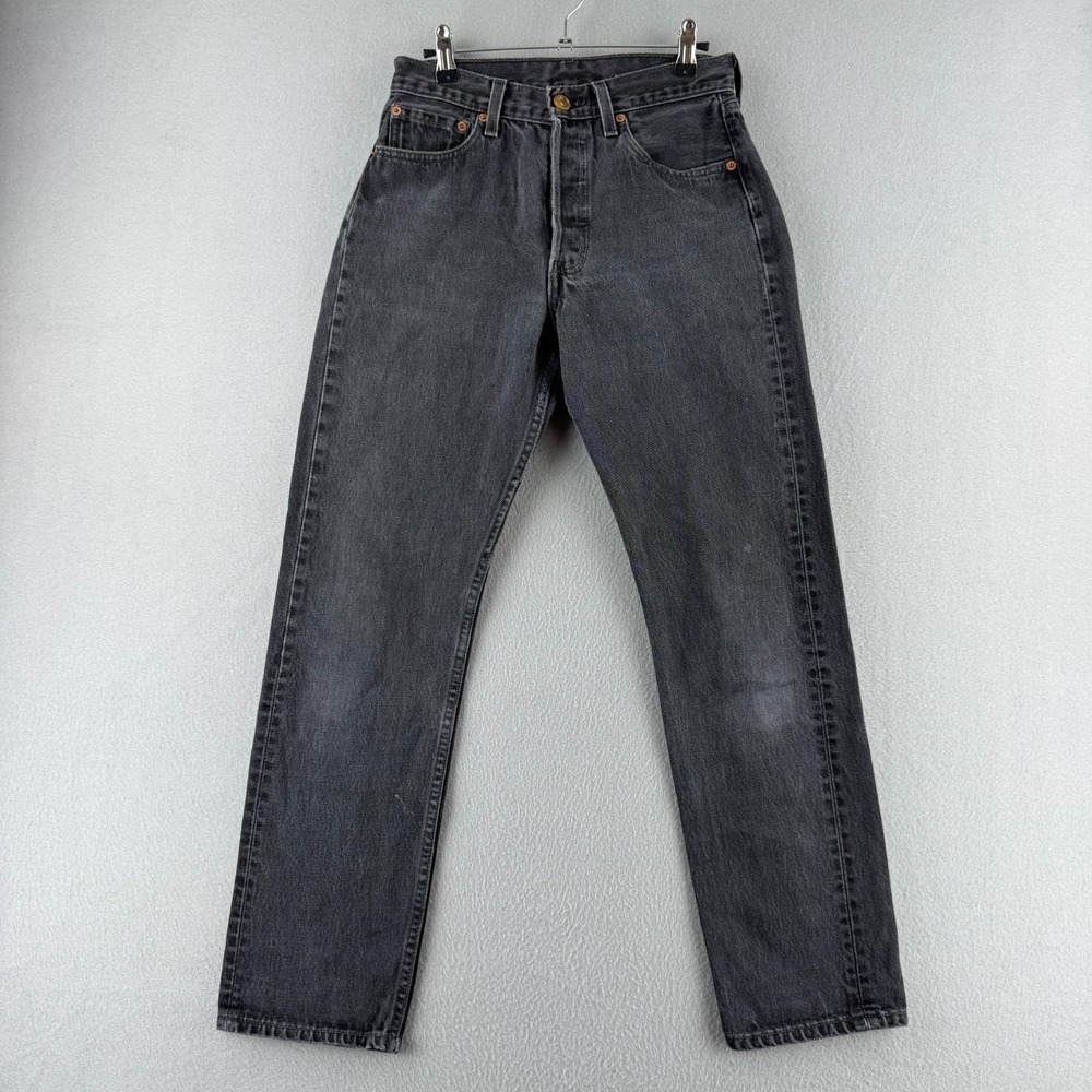 Vintage Levis Jeans Womens 29 (Fits 27x29) Black 501 Made in USA - Picture 2 of 16